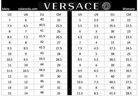 versace mens shoes size chart|shoe size 41.5 in us.